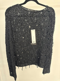 Pier Antonio Gaspari Women's Napp Cotton Sweater in black - women's sweater
