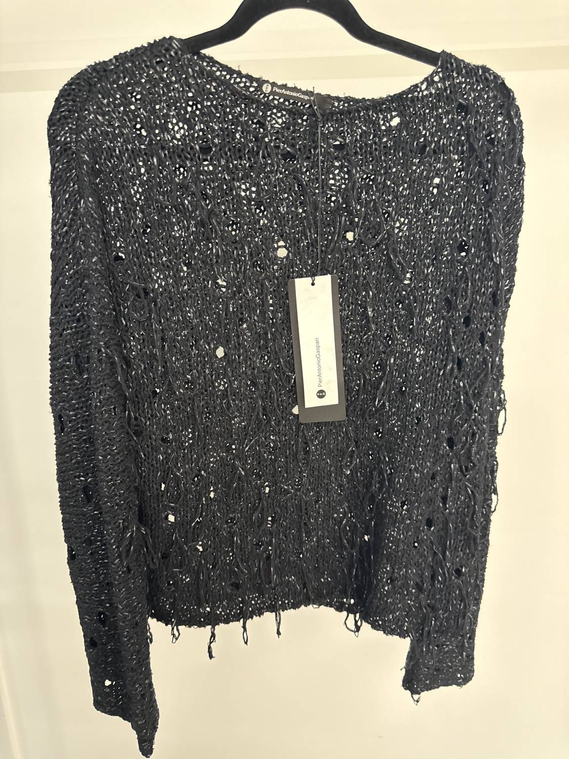 Pier Antonio Gaspari Women's Napp Cotton Sweater in black - women's sweater