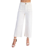 Glam - Colette Wide-leg Scallop Pocket Pants