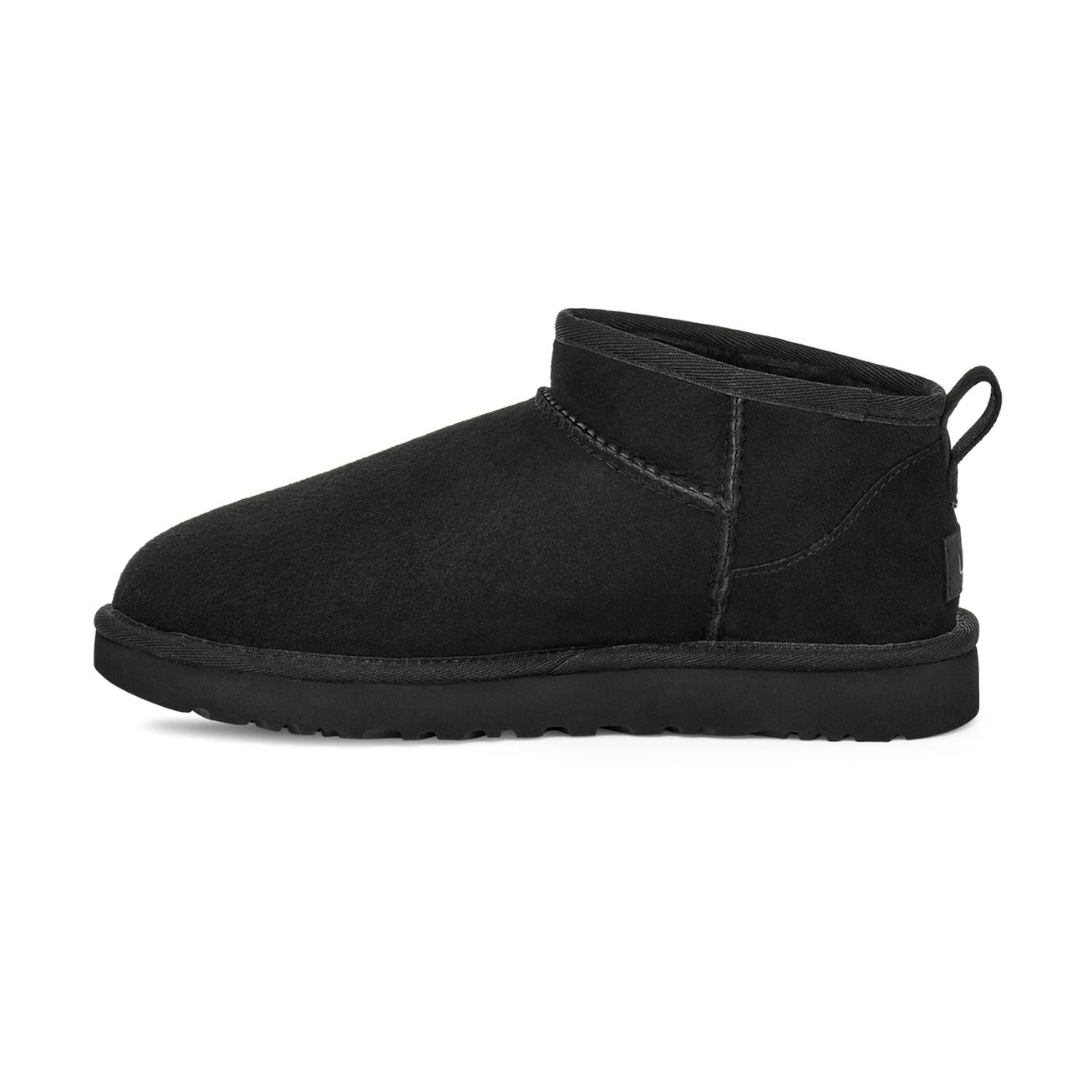 UGG Women Classic Ultra Mini Boot in black - women's shoe - detail view