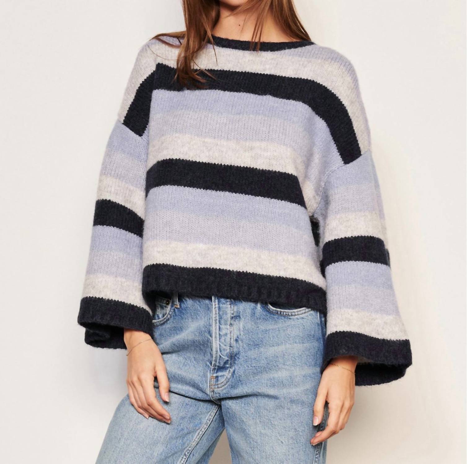 Sundry - CROPPED STRIPE SWEATER