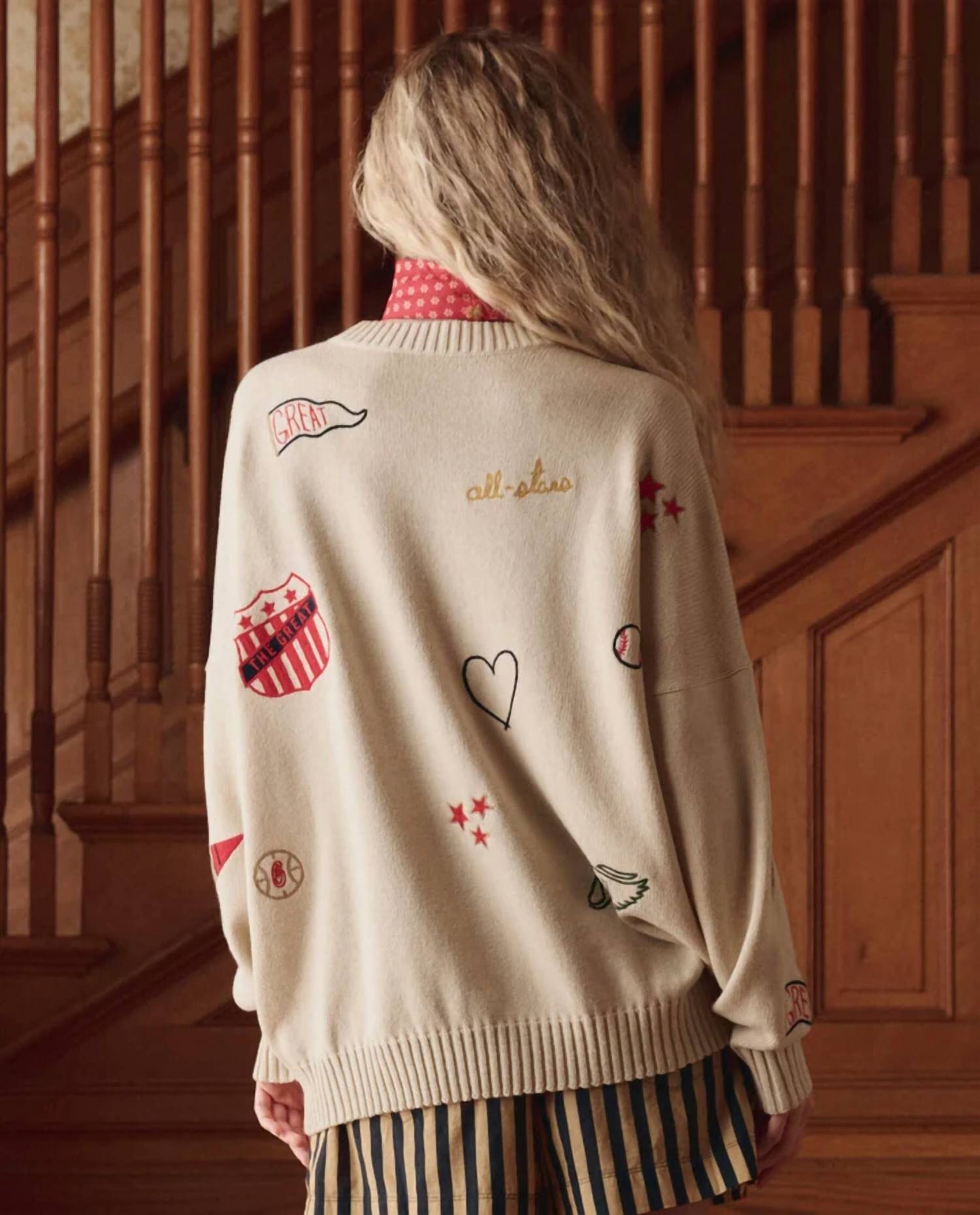 The Great. - Embroidered Crew Sweater
