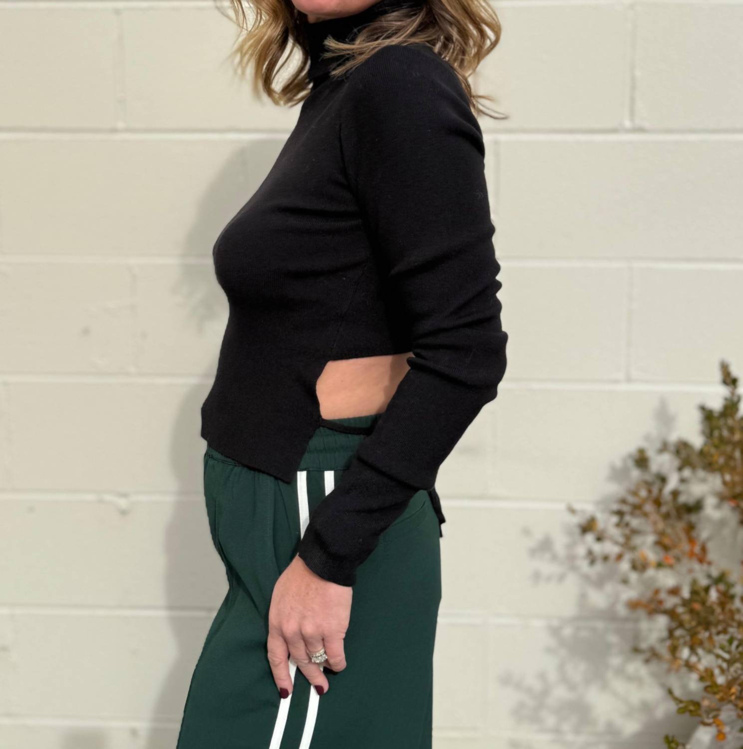 Crescent - Jacqueline Open Back Turtleneck Top