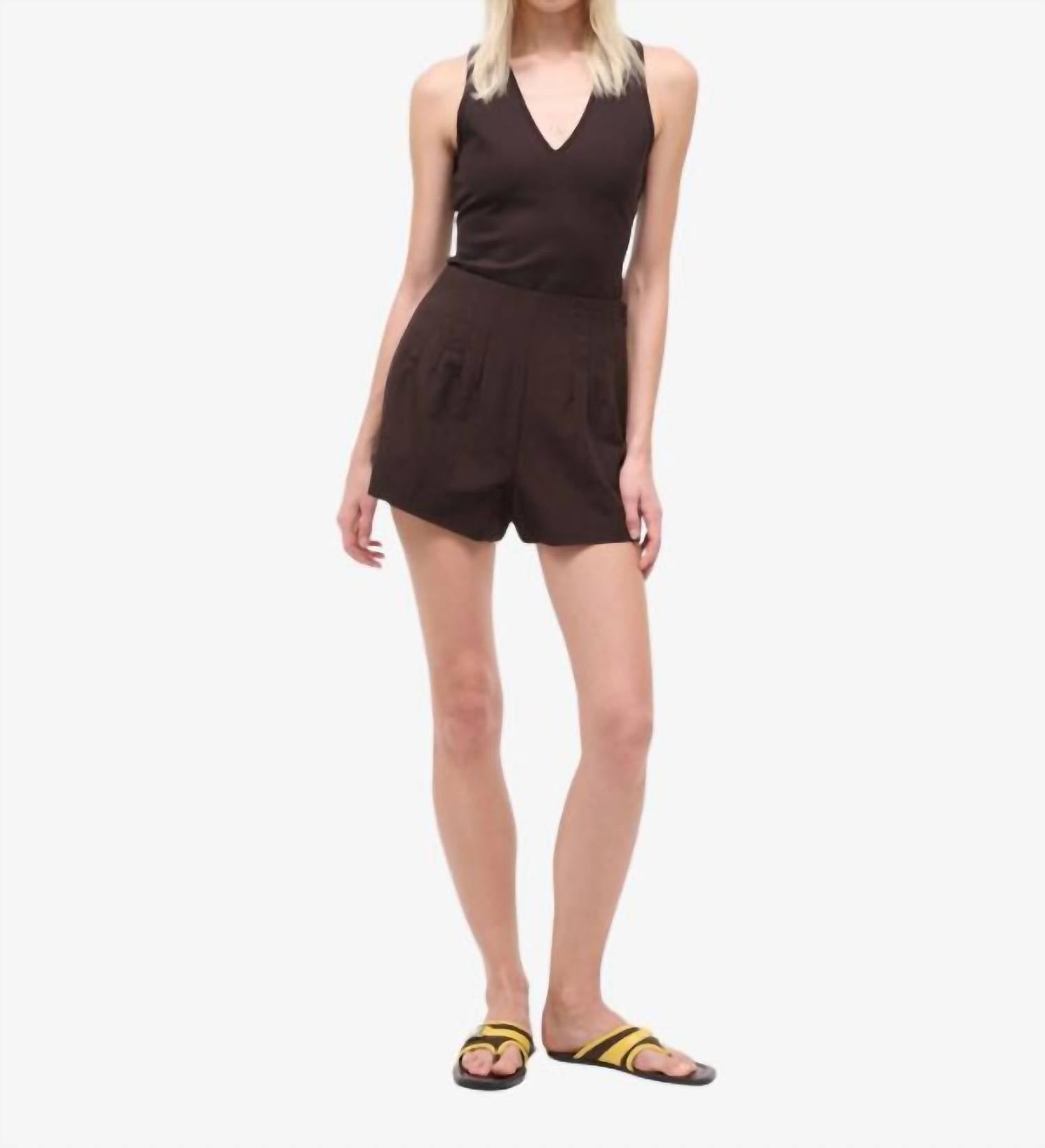 STAUD Magpie Shorts in earth - women's shorts