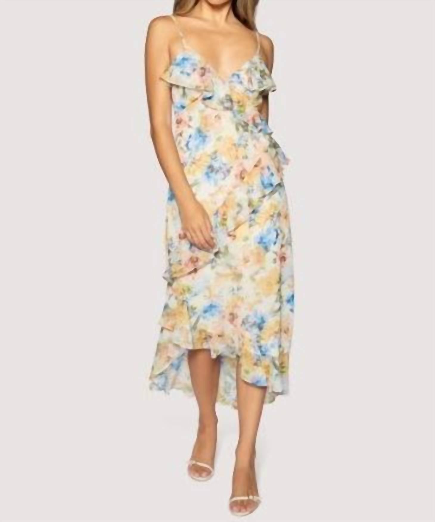 LOST + WANDER Garden Afterglow Maxi Dress in multi floral - women's dress