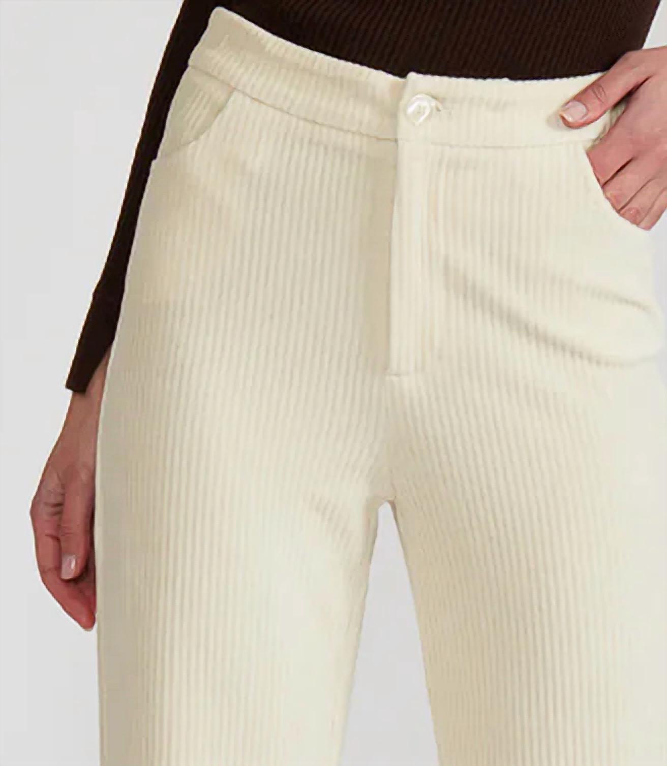 LUCY PARIS Adam Corduroy Pants in cream - women's pants - detail view