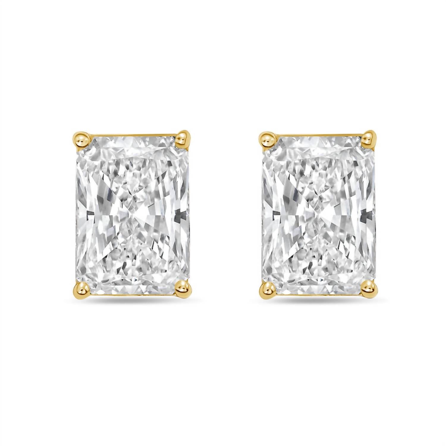 Diana M Jewels - Women's Radiant Lab-grown Diamond Stud Earrings (1.50 Tcw) - Petite