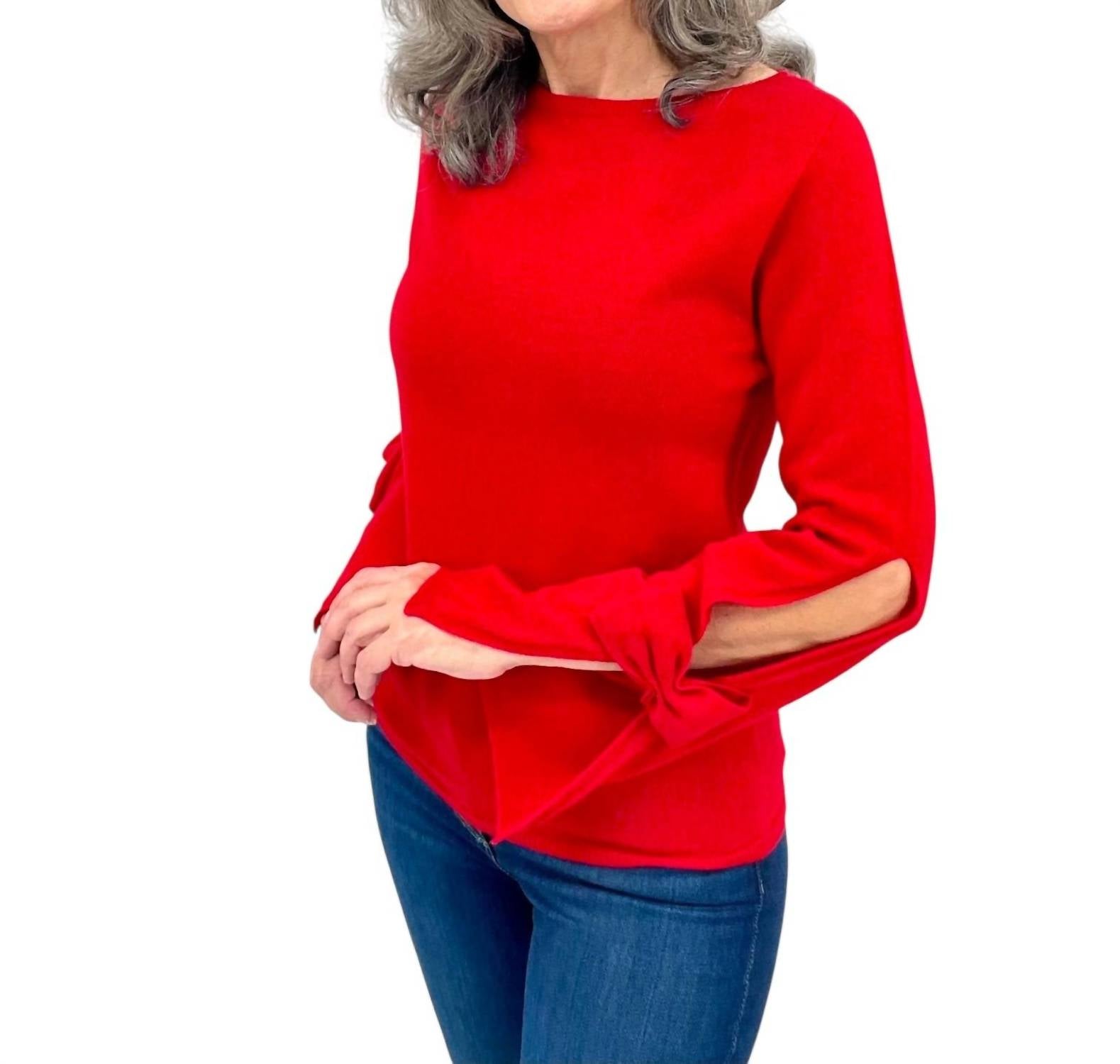 CHIARA BONI Women's Ryzen Mix Sweater in passion - women's sweater - alternate view