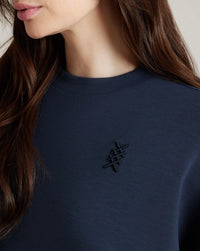 RHONE Dreamglow Crew Neck Sweatshirt in navy blue - women's top - alternate view