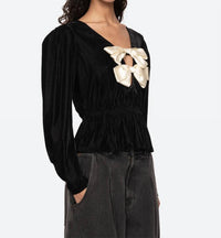 Sea - Seraphine Velvet Long Sleeve Top