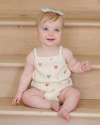 Quincy Mae - Girl's Waffle Cinch Romper