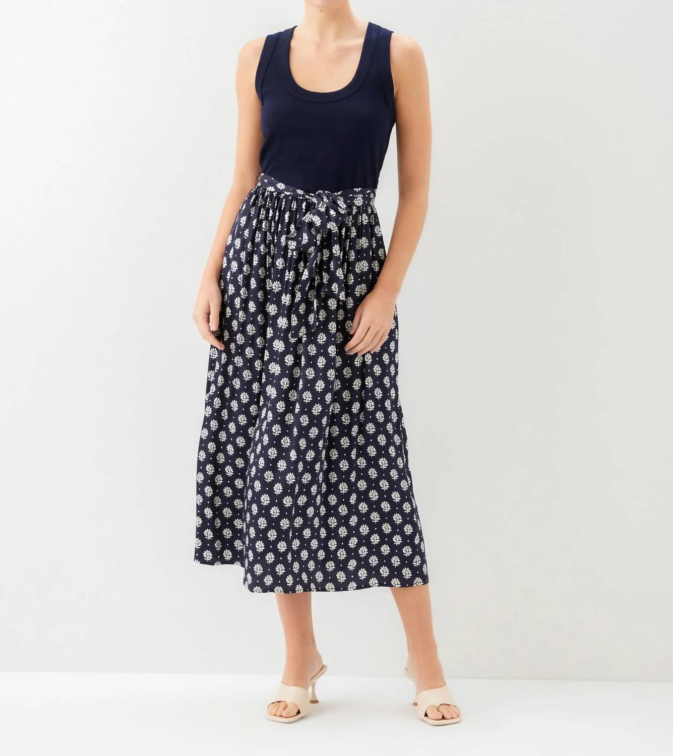 Fifteen Twenty - Women's Contrast Belted Midi Dress