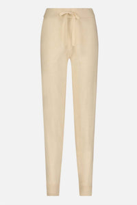 Minnie Rose - Women's Embroidered Cotton Blend Pants With Drawstring