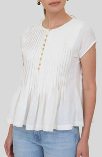 Zoe And Claire - Soft Spoken Pleat Top