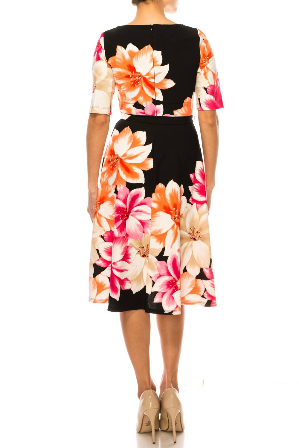 Maison Tara - Asymmetrical Neckline A-line Dress