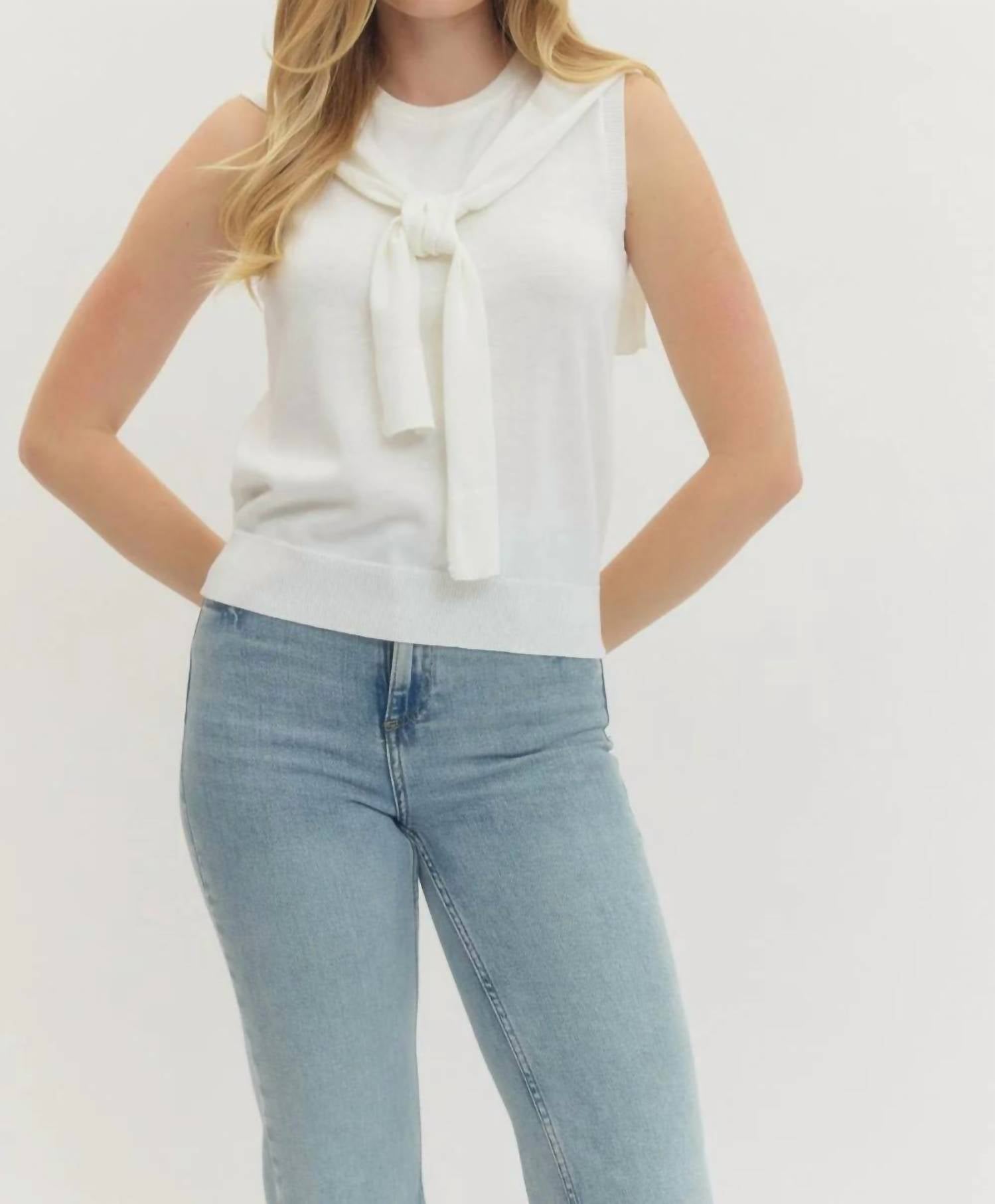 Entro - Casually Tied Knit Top