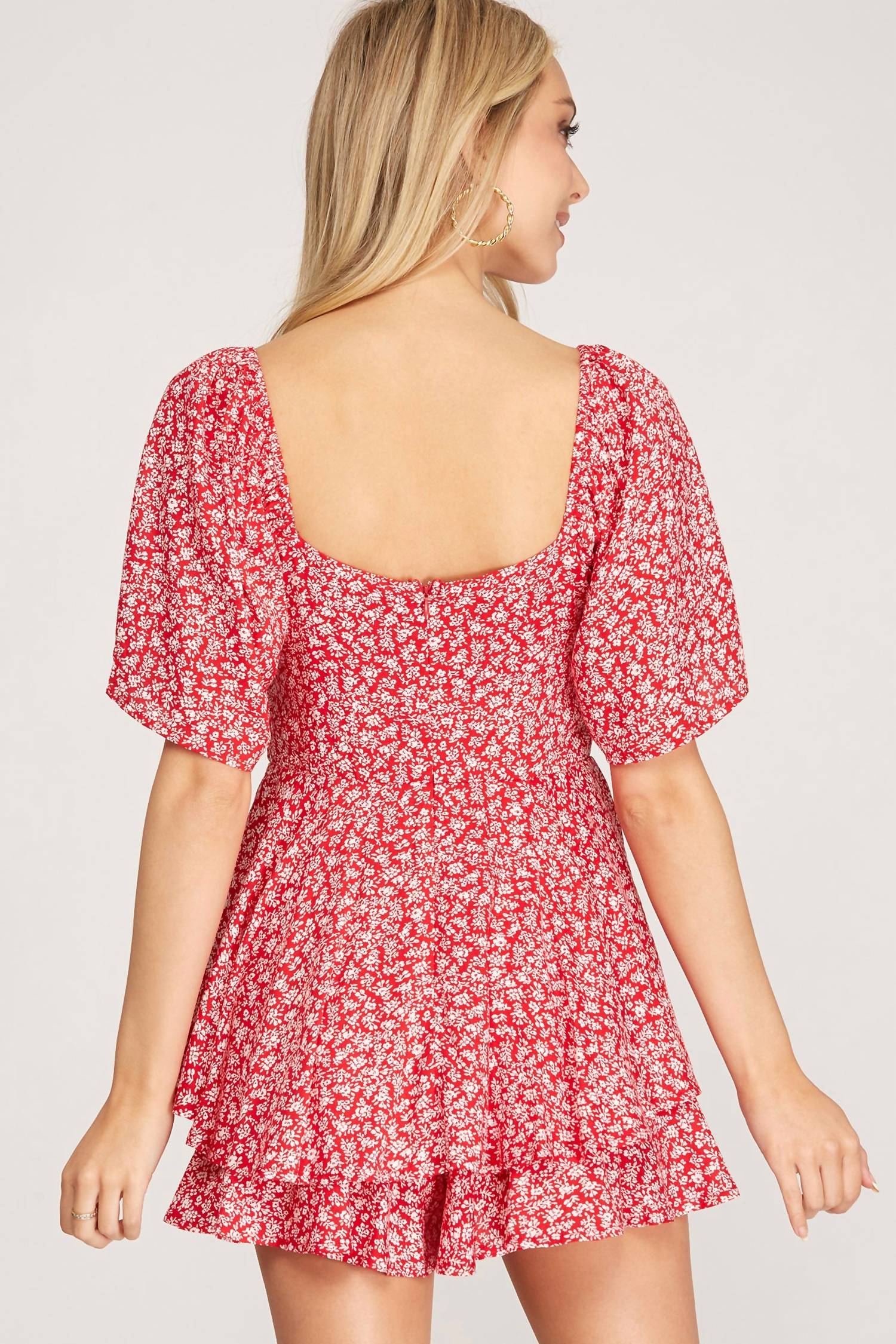 Flutter Half Sleeve Layered Romper