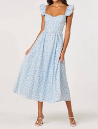 Astr - Wedelia Ruffle Strap Eyelet Corset Midi Dress