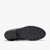 Clarks Women's Charlten Rae Leather Boots in charcoal - women's shoe - detail view