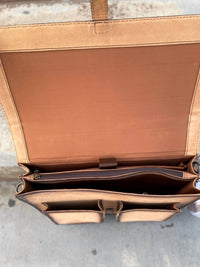 Western Linens - Tooled Longhorn Leather Briefcase