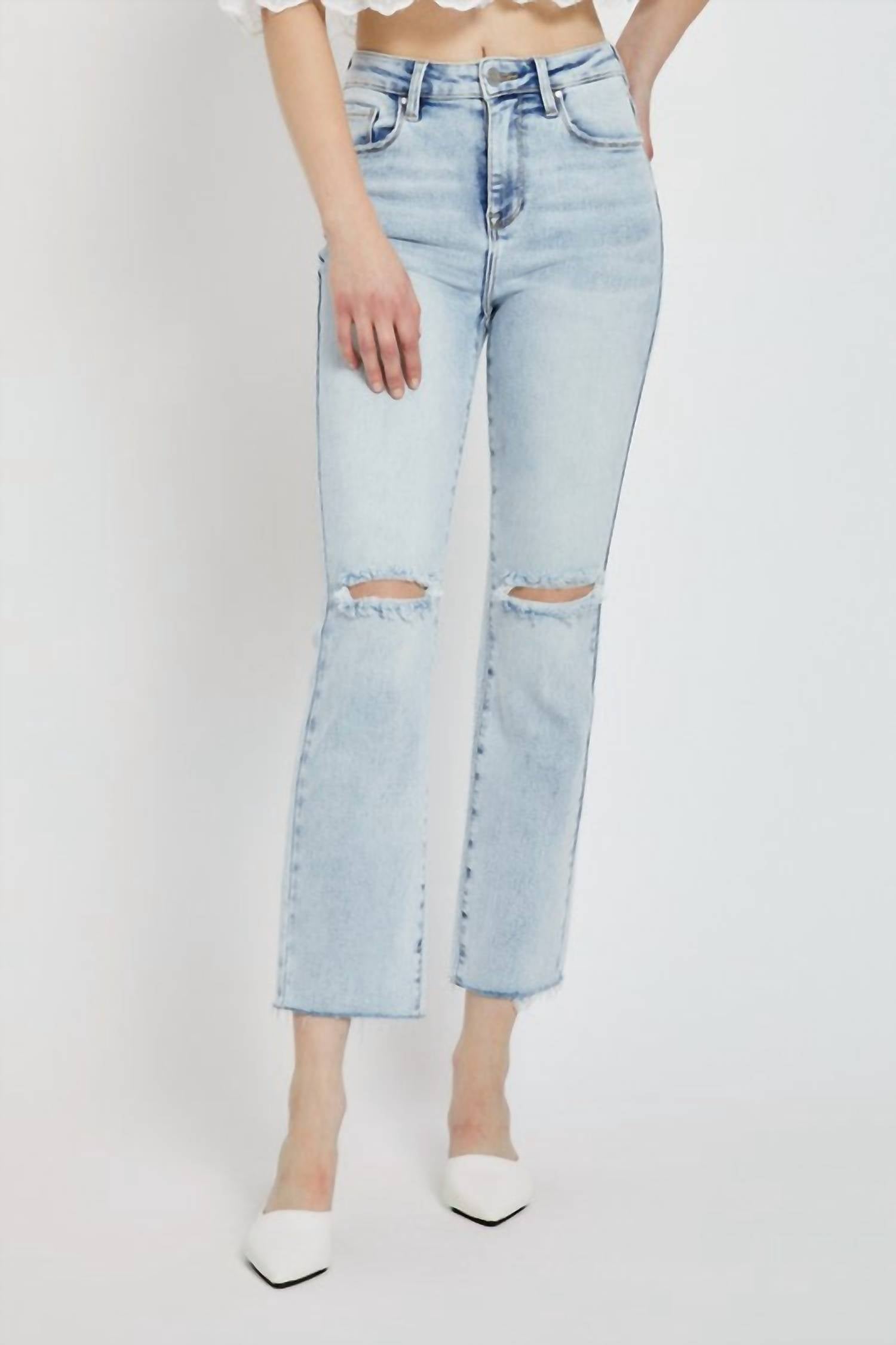 Risen - High Rise Ankle Straight Jeans