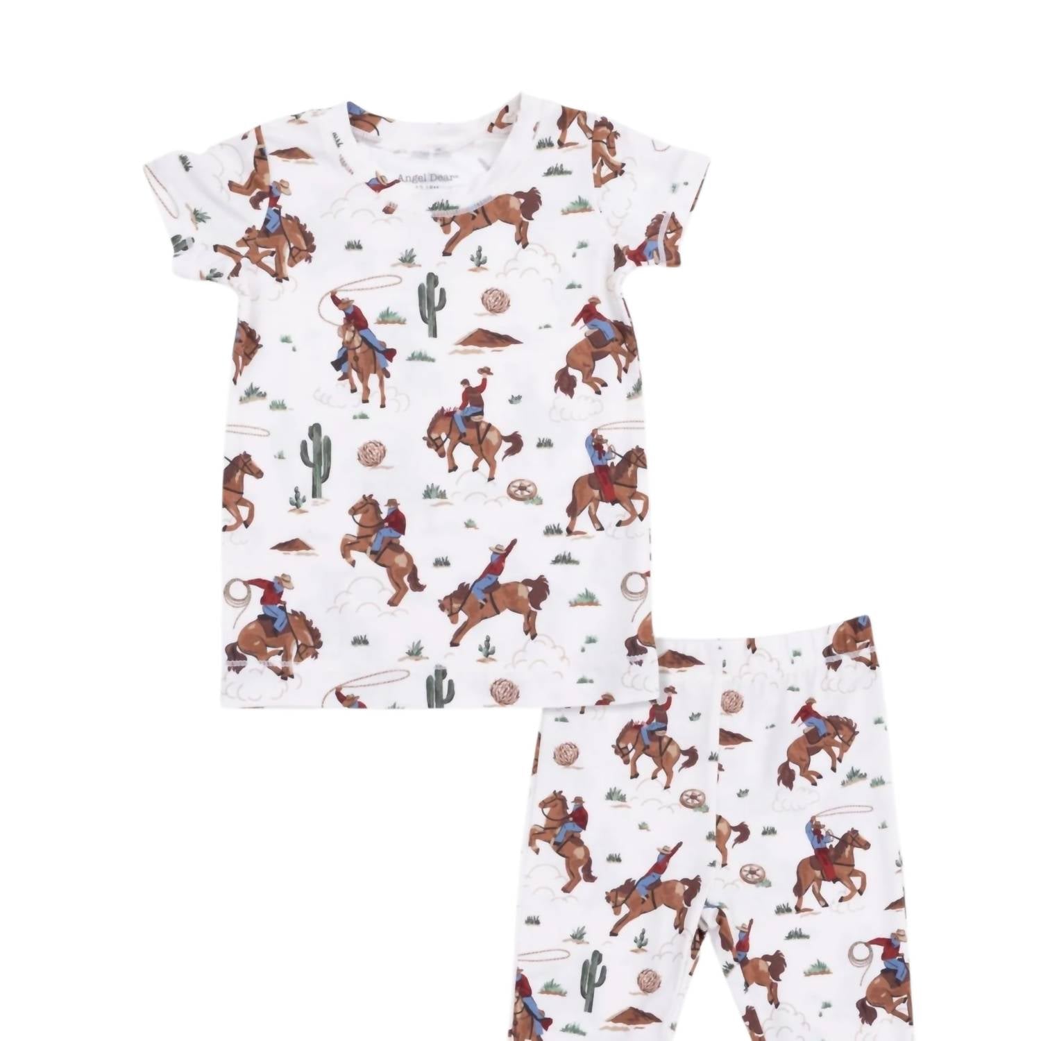 Angel Dear - Kids Buckaroo Western Bamboo Short Sleeve Pajama Set