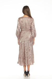 Joseph Ribkoff - Metallic Cutout Detail Puff Sleeve Dress
