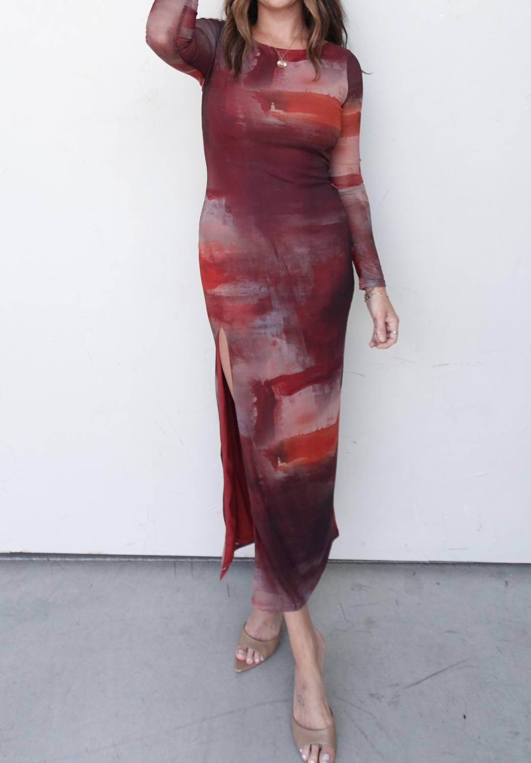 Emory Park - Brushstroke Mesh Midi Dress