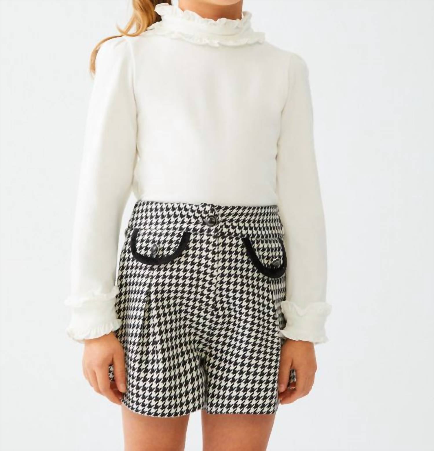 Abel & Lula - Metallic Houndstooth Shorts