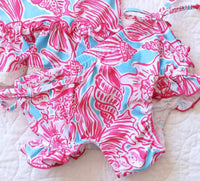 Charlies Project - Girl's Seashells By The Seashore Ruffle Two Piece Tankini Swimsuit