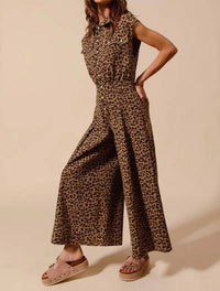 So Me - Wide Leg Twill Overalls Jumpsuit