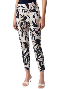Joseph Ribkoff Tropical Print Slim Fit Pants in vanilla multi 1 - women's pants