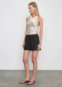Enza Costa - Textured Satin Halter Scarf Top