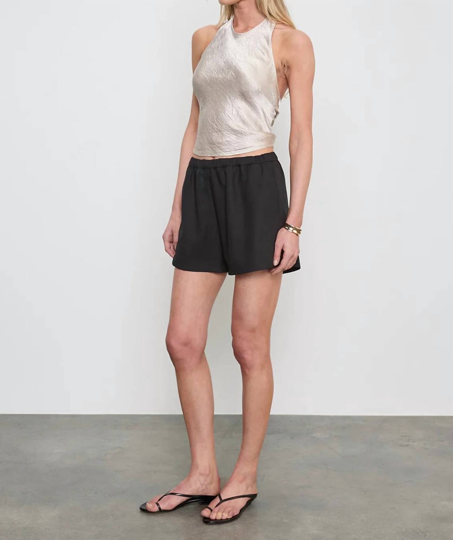 Enza Costa - Textured Satin Halter Scarf Top