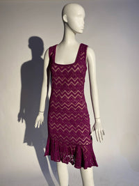 Kevan Hall - Square Neck Chevron Mini Dress