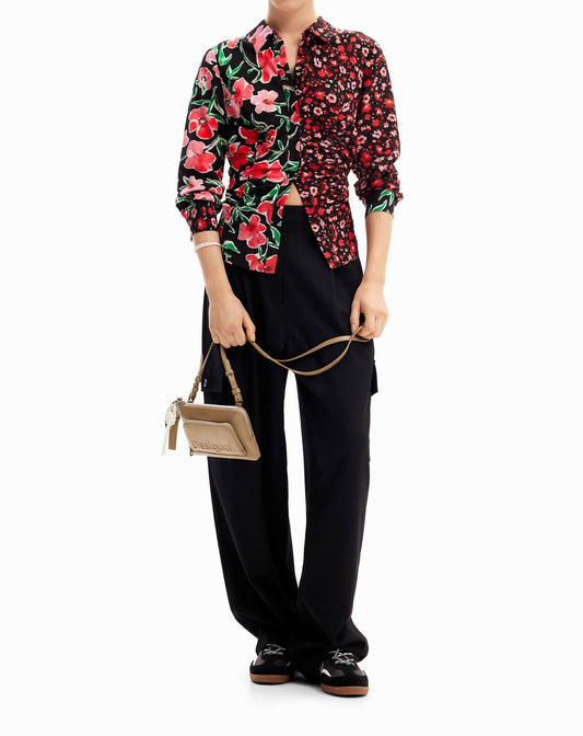 Desigual - Floral Gathered Button Down Shirt