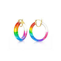 Gold & Honey - Women's Tie Dye Lucite Small Hoops