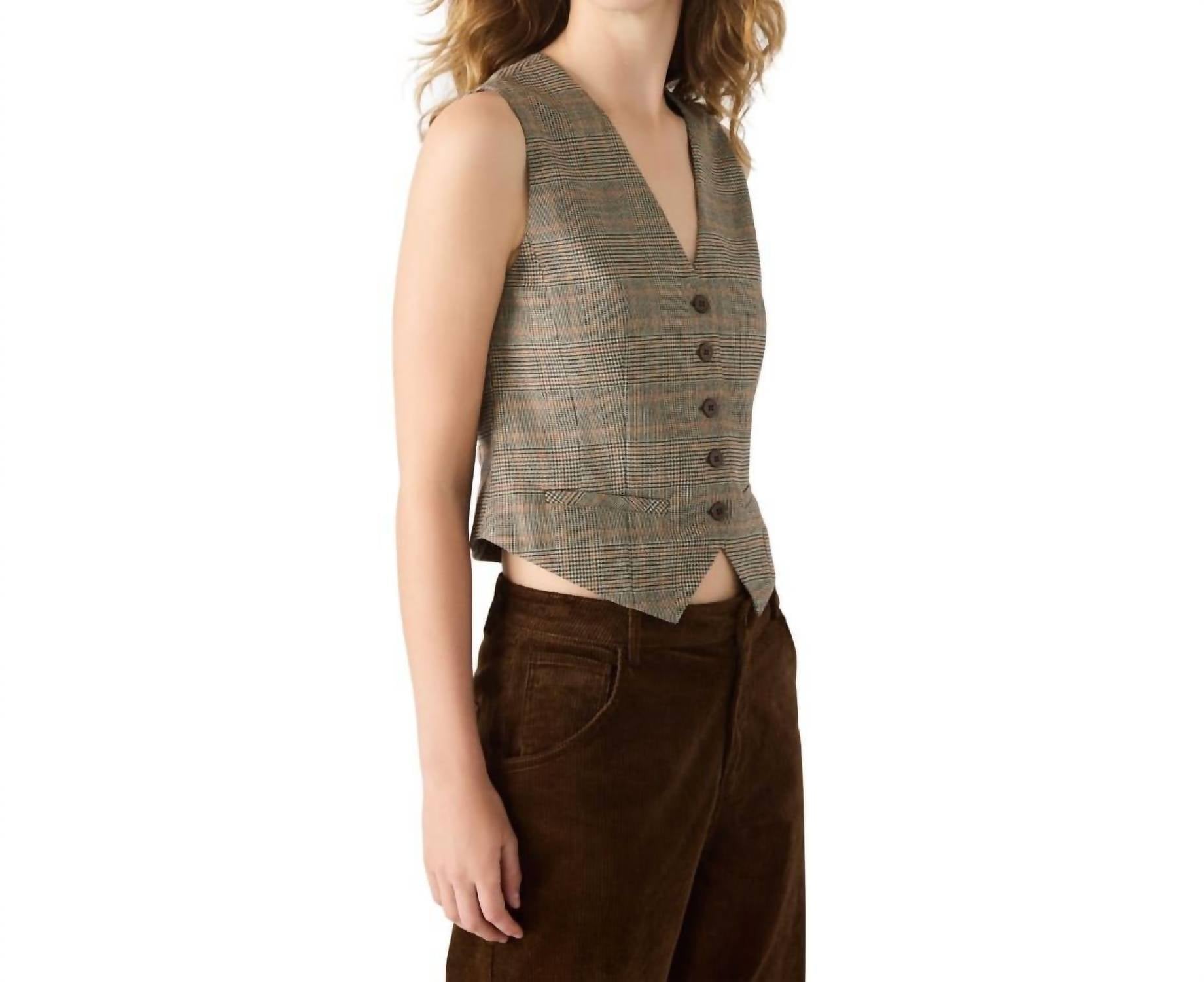 Steve Madden - Plaid Barrett V-neck Top