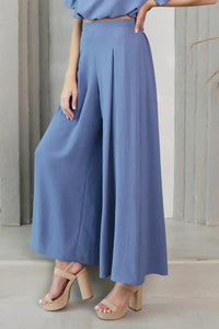 Kld. Signature - Matte Crepe Pleated Wide Leg Pants