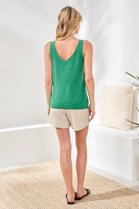 Tribal - Combed Cotton Sleeveless V-neck Sweater