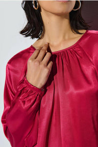 Nation LTD Eveline Raglan Top in raspberry jam - women's blouse - view 4