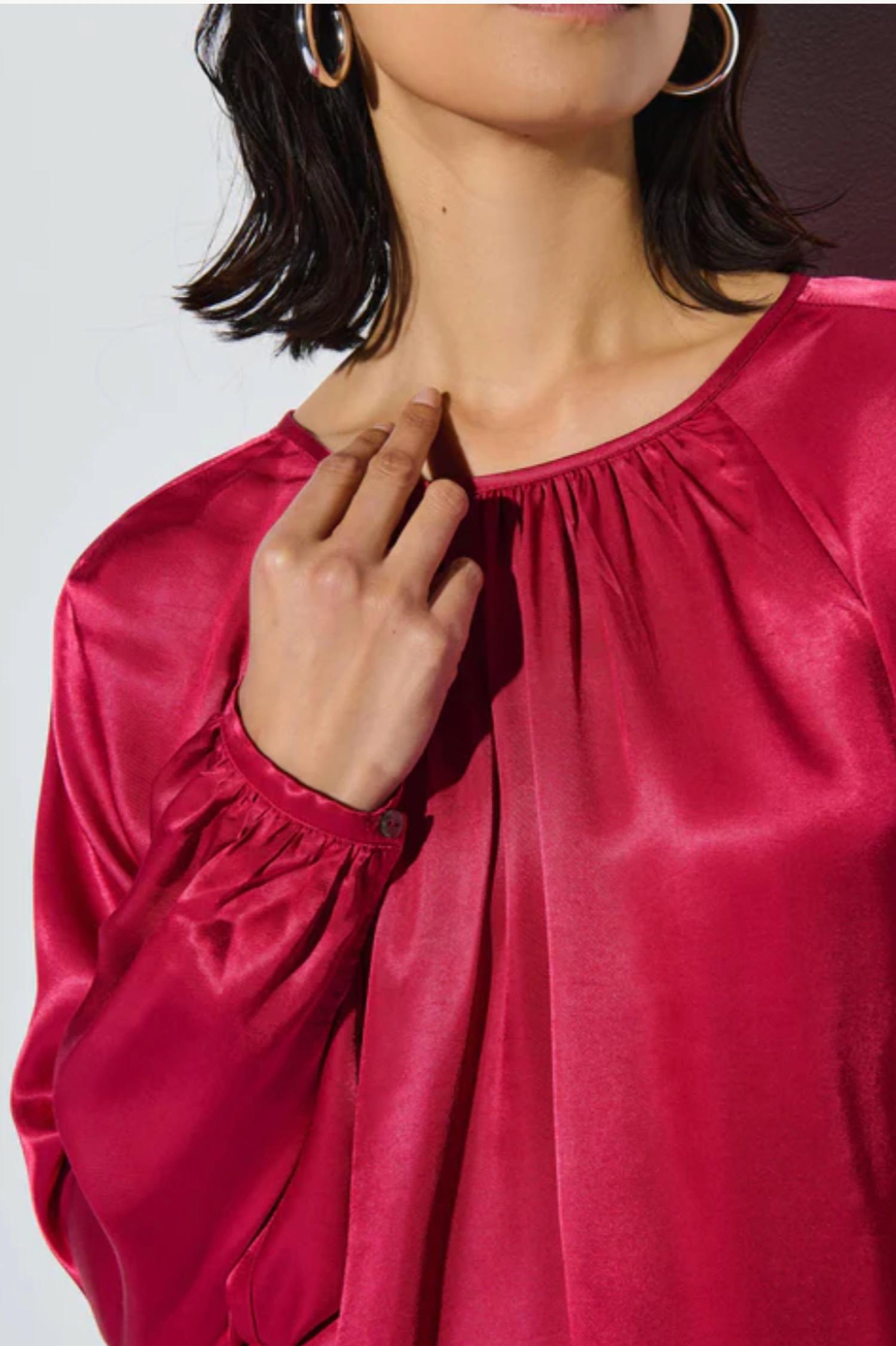 Nation LTD Eveline Raglan Top in raspberry jam - women's blouse - view 4
