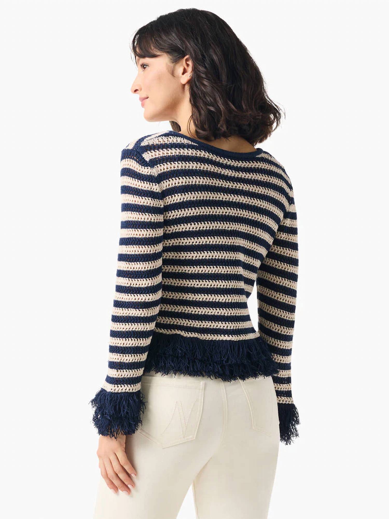 Nic + Zoe - Theodora Twilight Fringe Stripe Cardigan