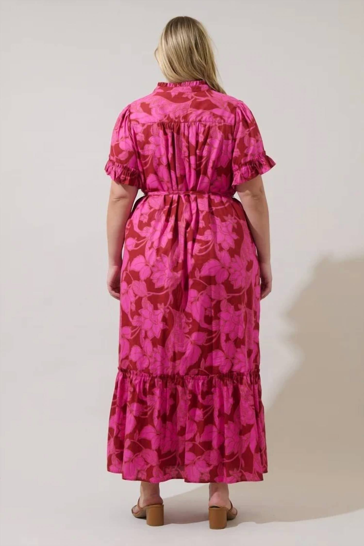 Sugarlips - Gracie Floral Button Up Midi Dress - Plus