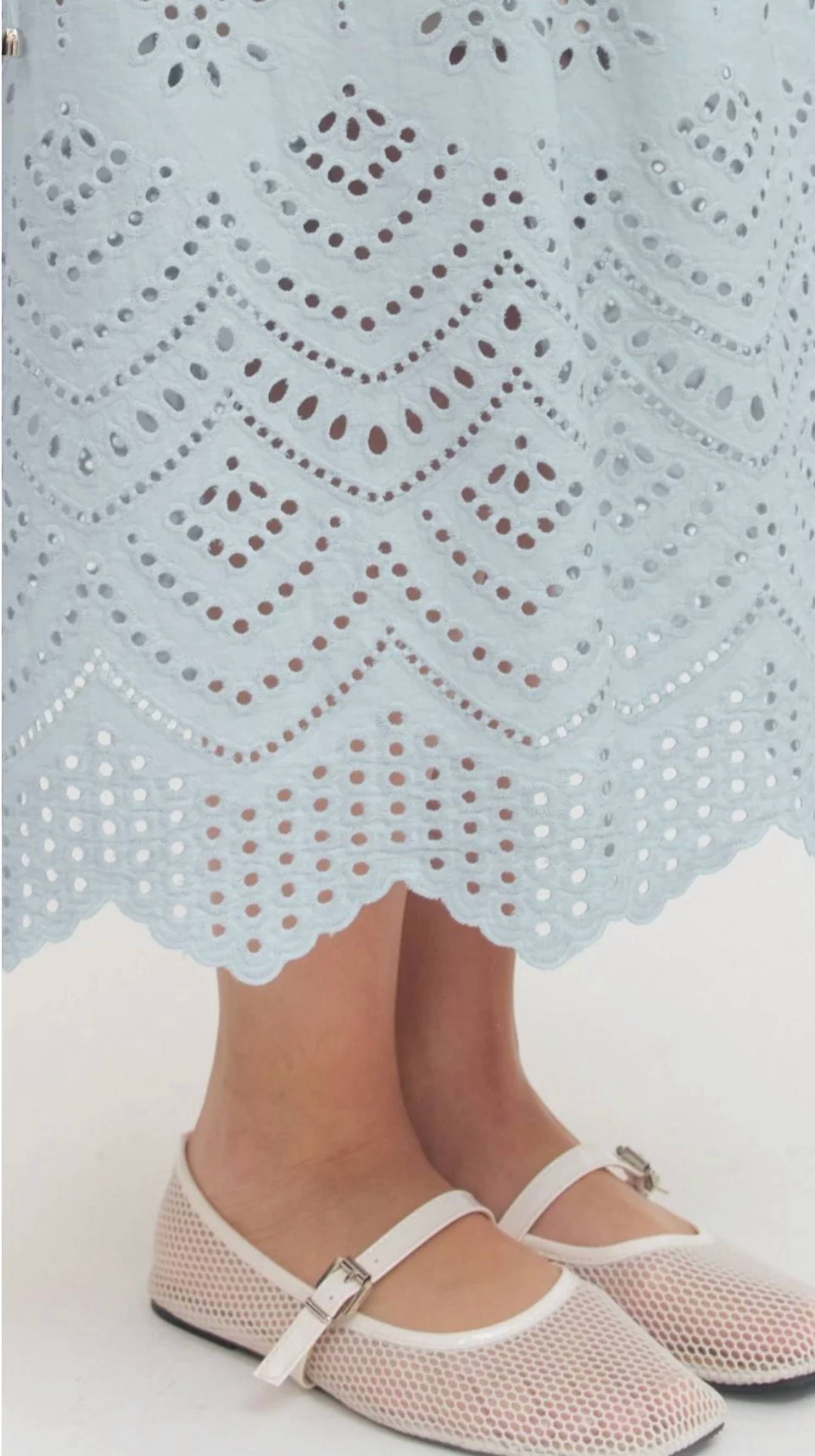 Entro - Eyelet Midi Skirt