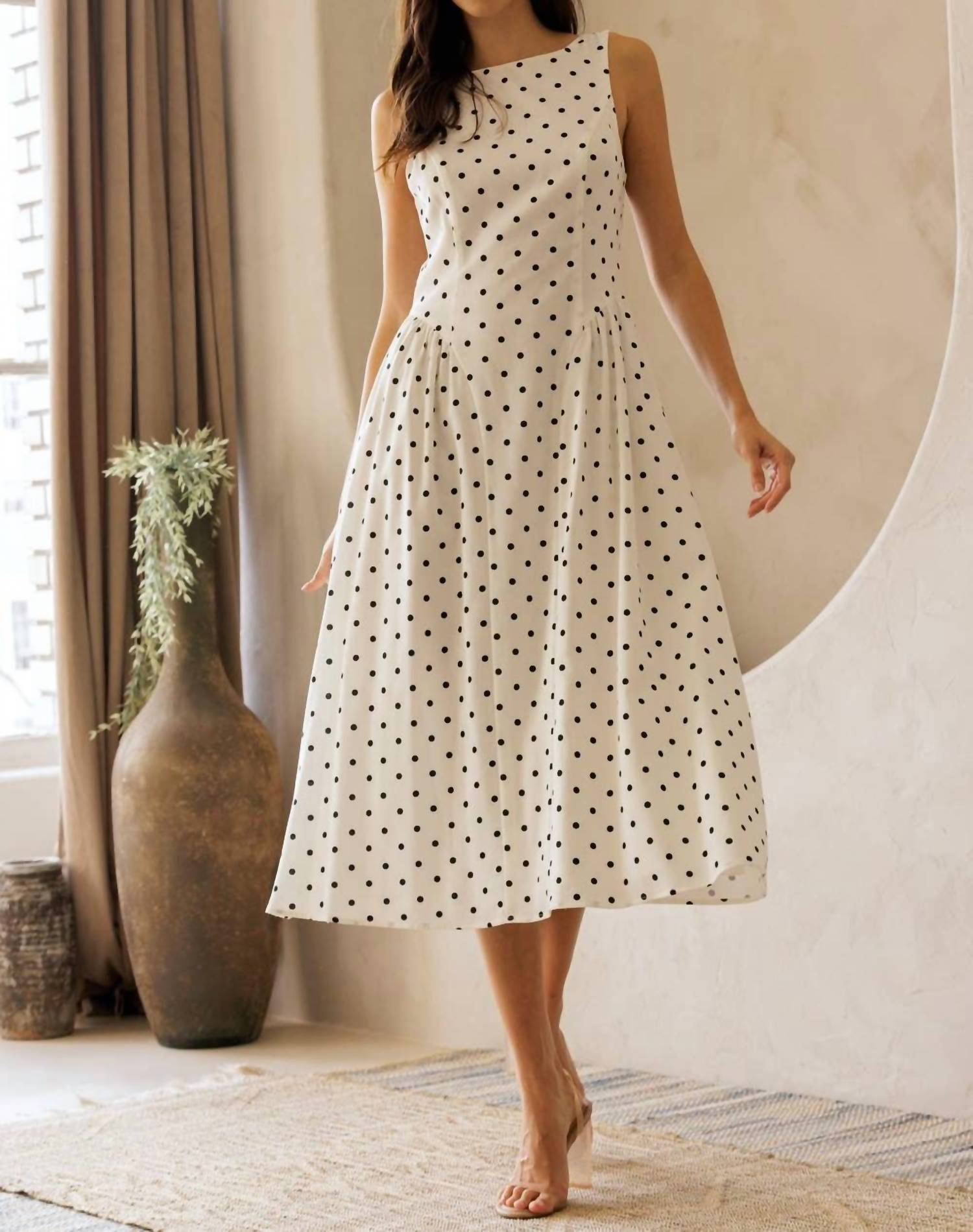 Storia - Polka Dot Fit & flare Midi Dress