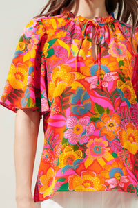 Sugarlips - Idalia Ruffle Split Neck Blouse