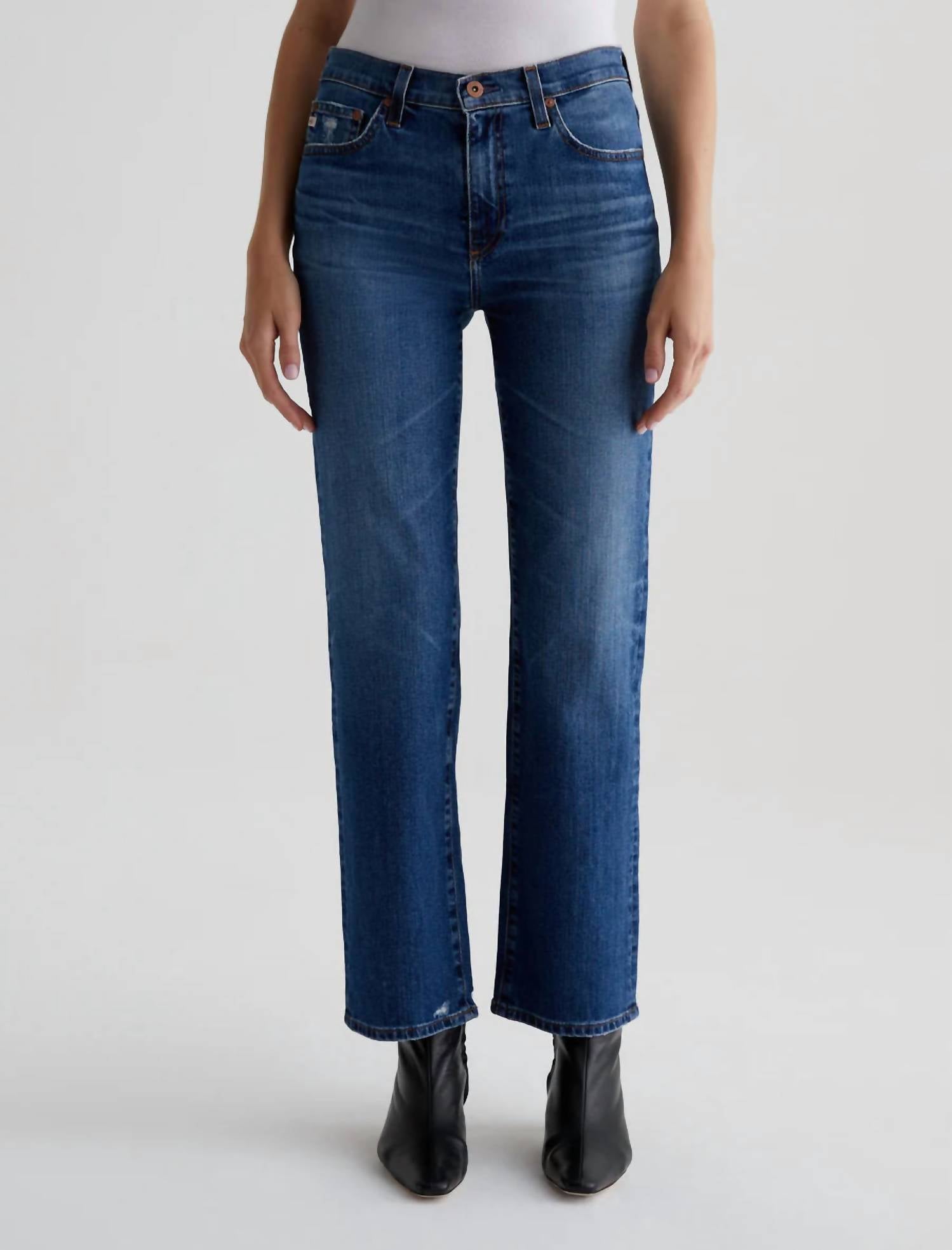 AG Jeans Brinley Straight Leg Jeans in 15 years prague - women's jeans - detail view