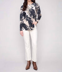 Charlie B - Printed Rounded Hem Sweater