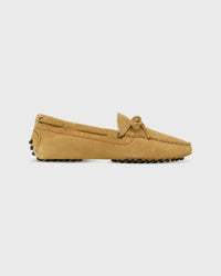 Ann Mashburn Women's Shearling Driving Moccasins in camel suede - women's shoe